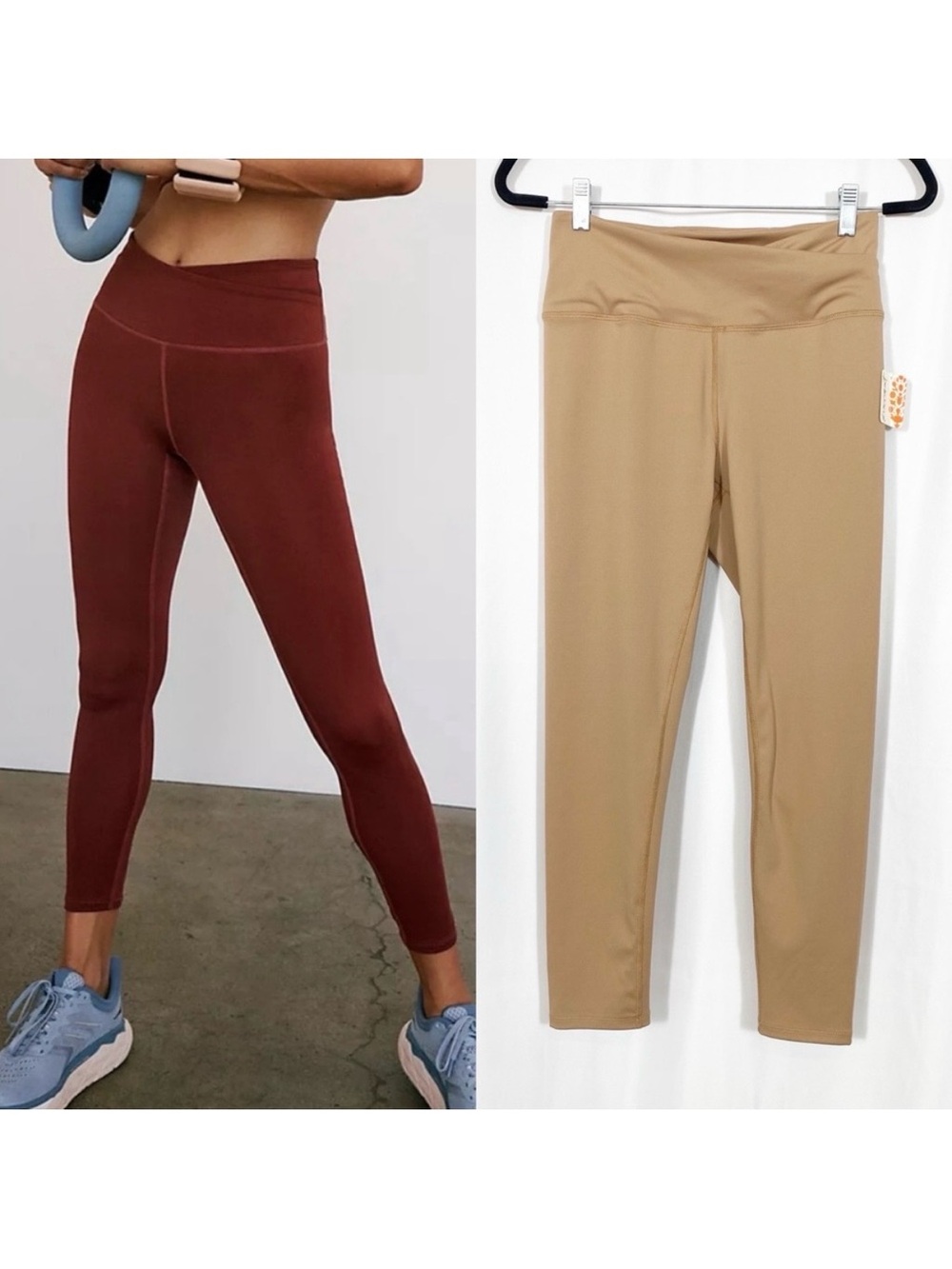 Free People Movement Wrap Lose Control Leggings: Tan